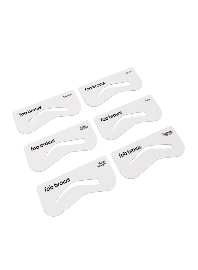 فاب بروز مجموعة قوالب الحواجب فاب براوز الثنائية | 6 أشكال حواجب طبيعية المظهر | قالب سهل لتشكيل الحواجب | يناسب جميع الوجوه والأحجام | مجموعة قوالب الحواجب للمبتدئين والمحترفين | قوالب فقط، خالية من القسوة على الحيوانات - Image 1